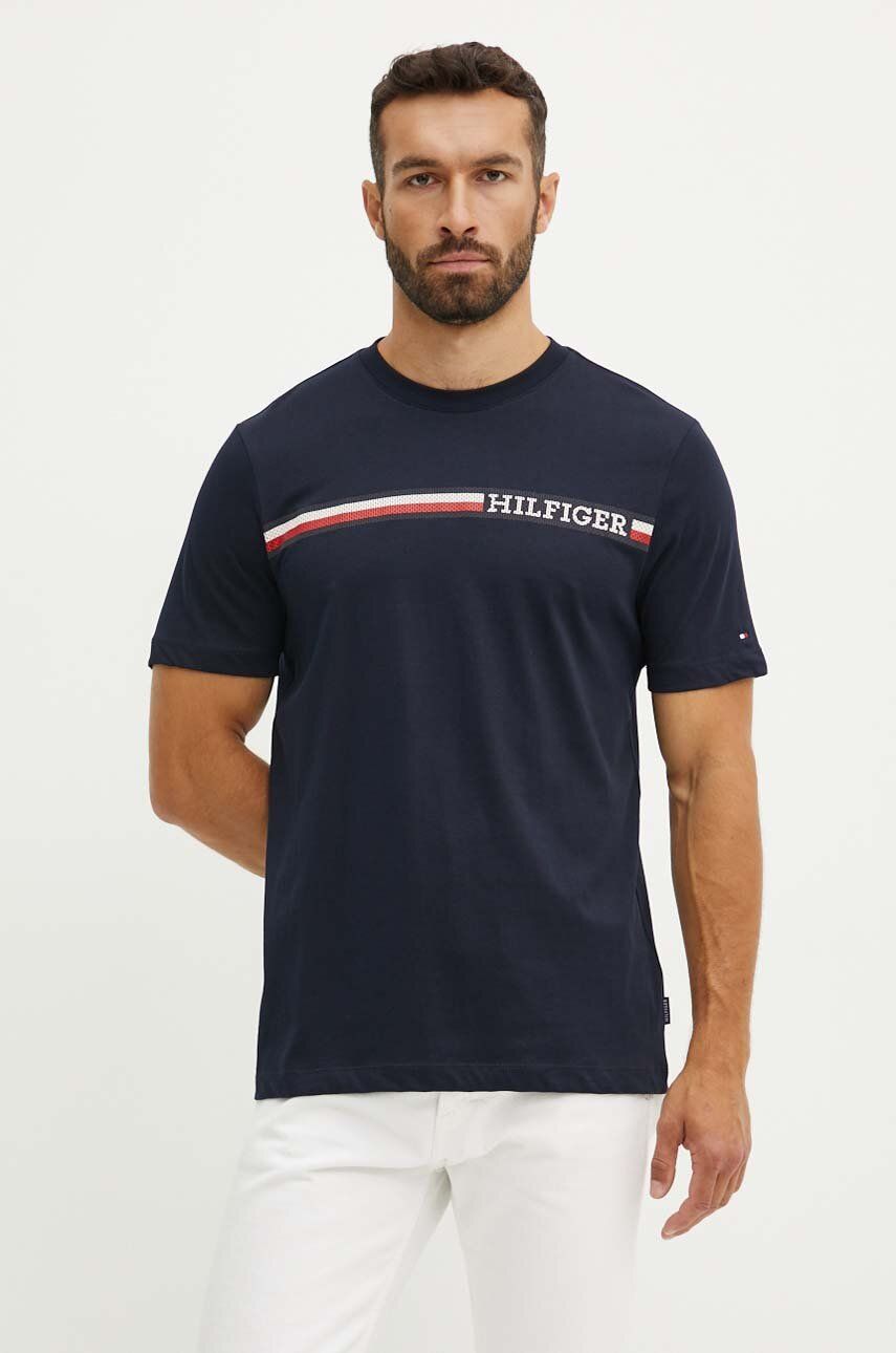 

Хлопковая футболка Tommy Hilfiger, темно-синий