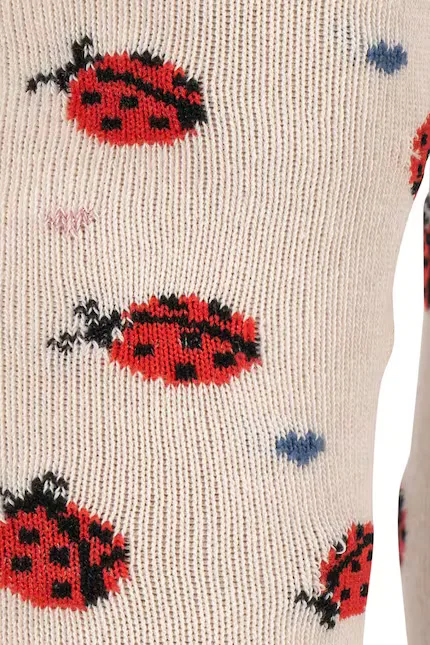 Колготки детские с жаккардовым узором 2 Pack Ladybug Jacquard Tights Konges Sløjd, красный — фото 4