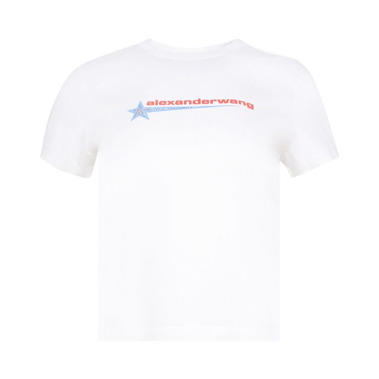 

Укороченная футболка Alexander Wang с графическим принтом «Белый», Белый, Укороченная футболка Alexander Wang с графическим принтом «Белый»
