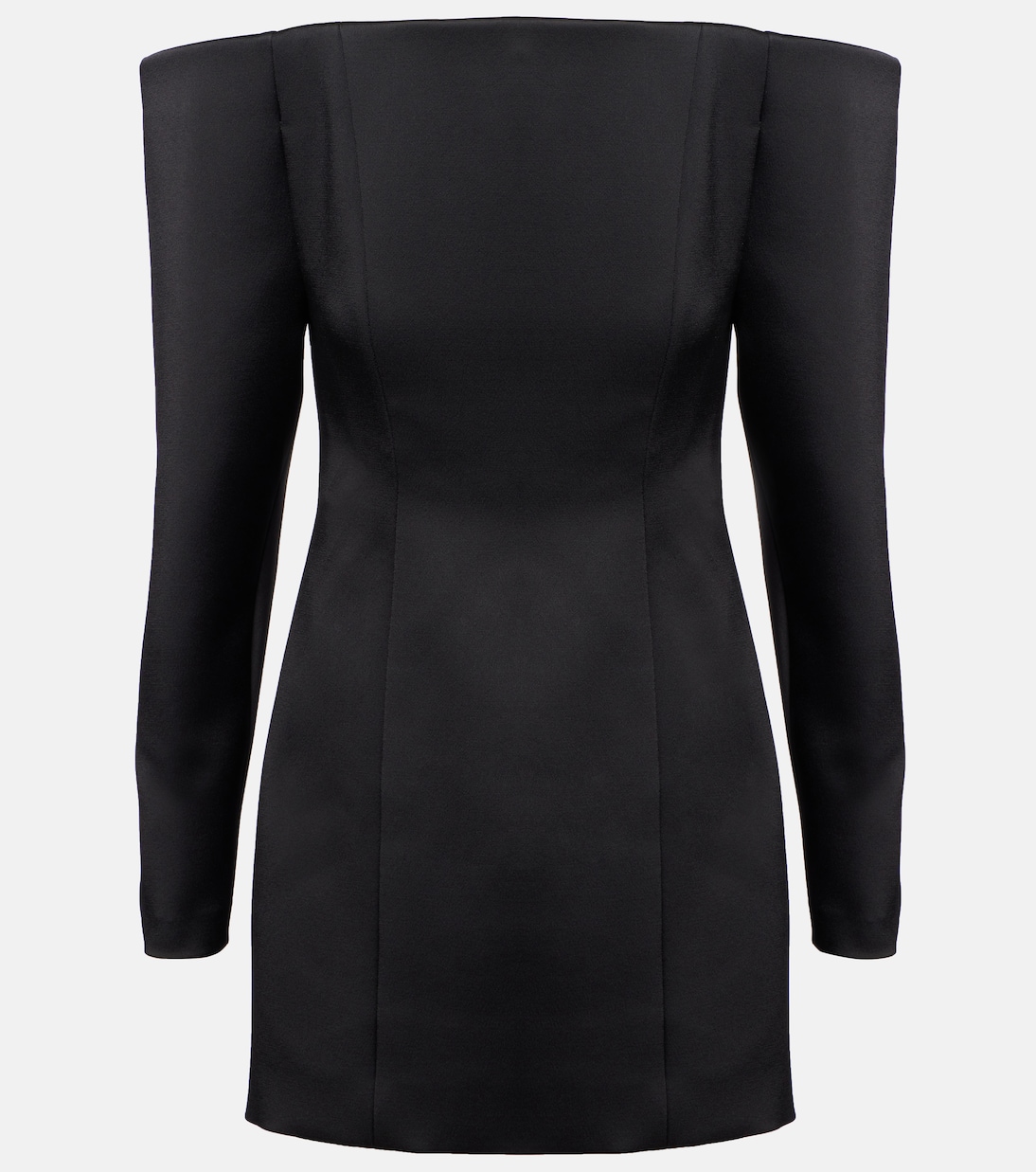 

Атласное мини-платье с открытыми плечами Stella McCartney, черный