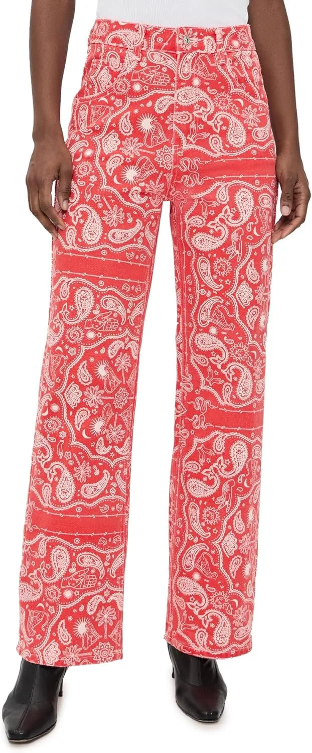 

Never Fully Dressed женские джинсы с красным бандана-принтом