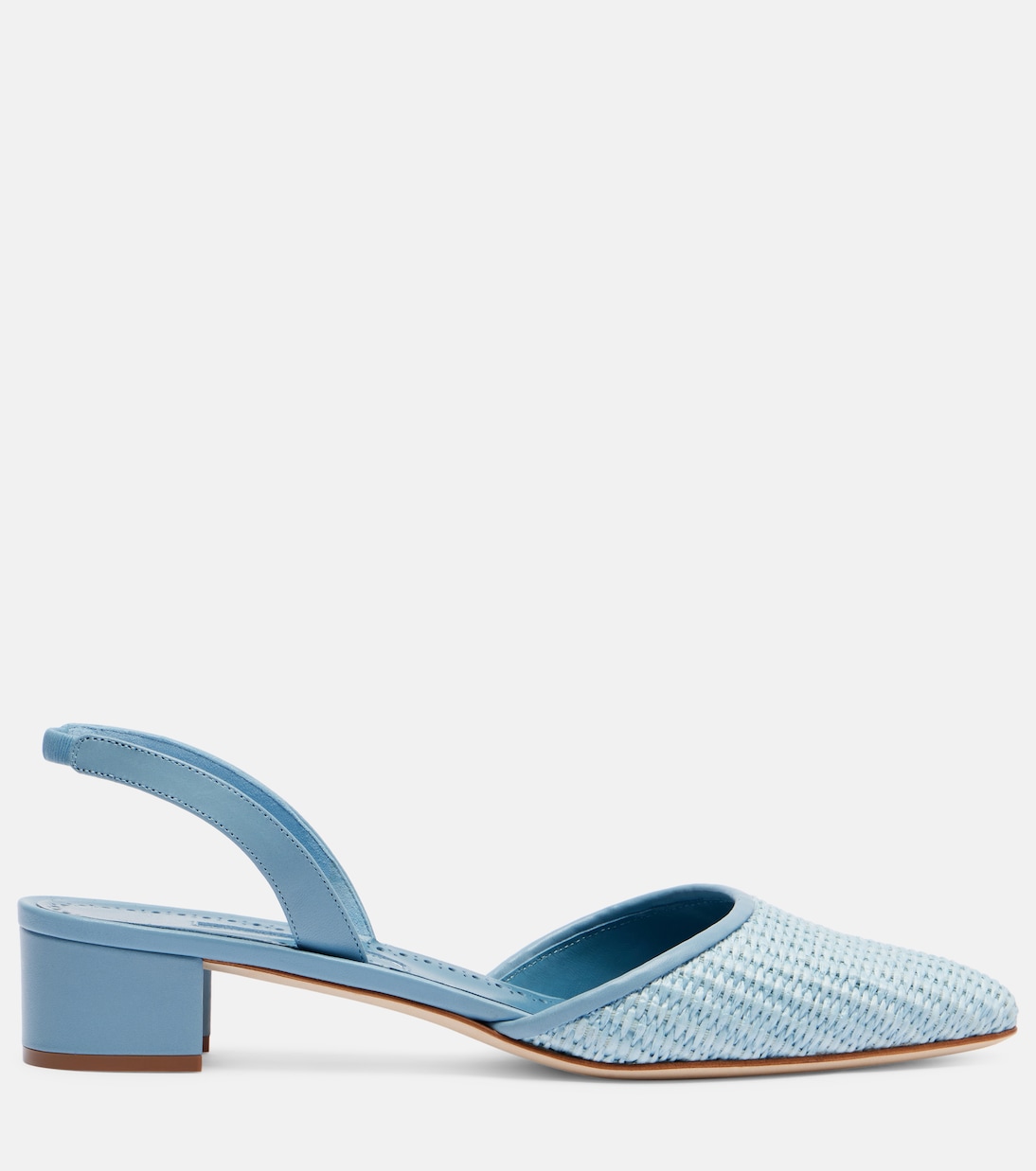 Раффро босоножки на каблуке с ремешком из рафии Manolo Blahnik, 4533/4241 Lblu /Mblu — фото 4