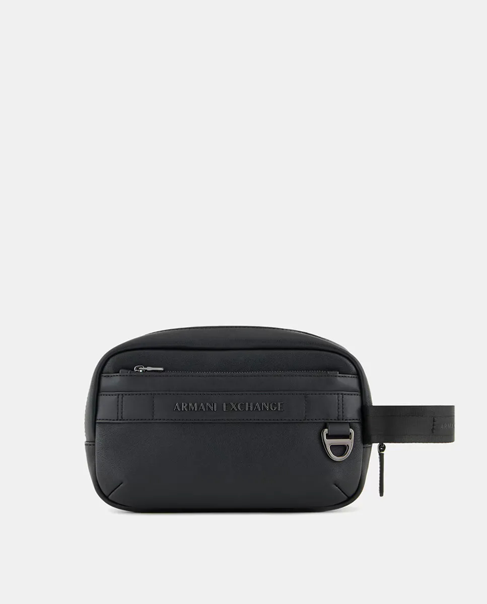 

Мужская косметичка с французским логотипом Armani Exchange, черный