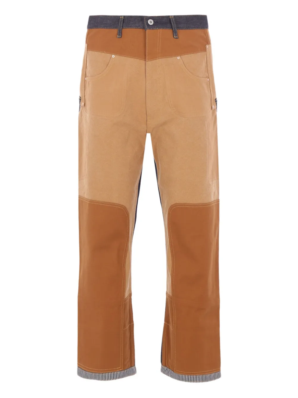 

Джинсы из холста с лоскутной отделкой Junya Watanabe Man, коричневый