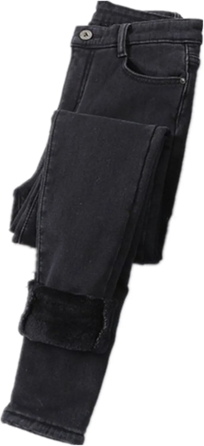 

Женские джинсы с флисовой подкладкой, утепленные зимние скинни и высокой талией Dkieuyu