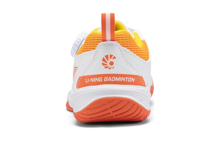 Низкие детские кроссовки Ace KD с защитой от ударов и истираний LINING, белый/оранжевый — фото 3