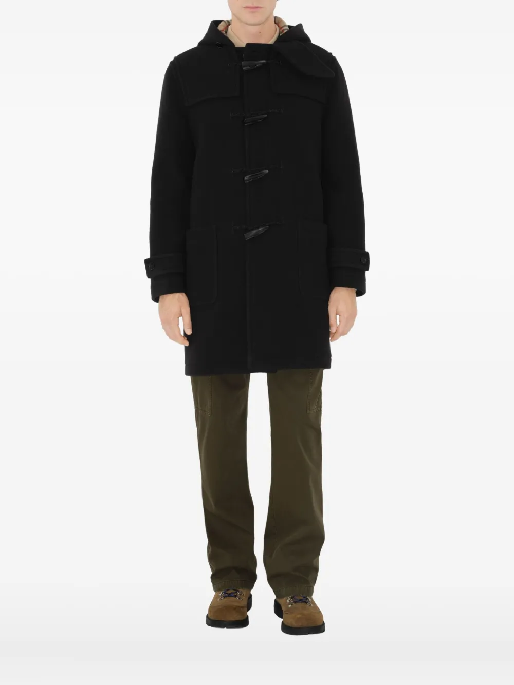 

Шерстяной дафлкот BURBERRY, черный