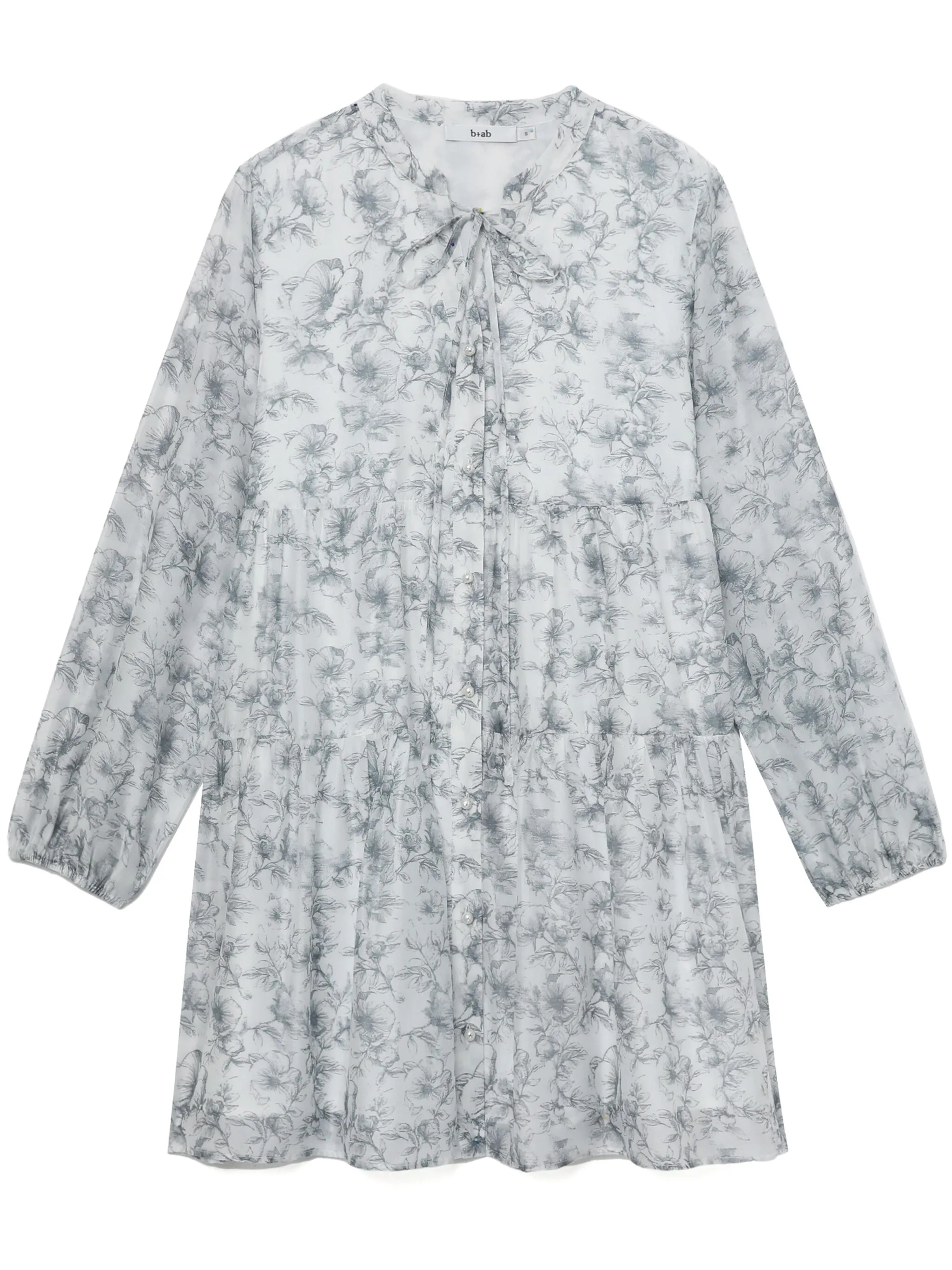 

Ярусное платье с цветочным принтом B+Ab, белый