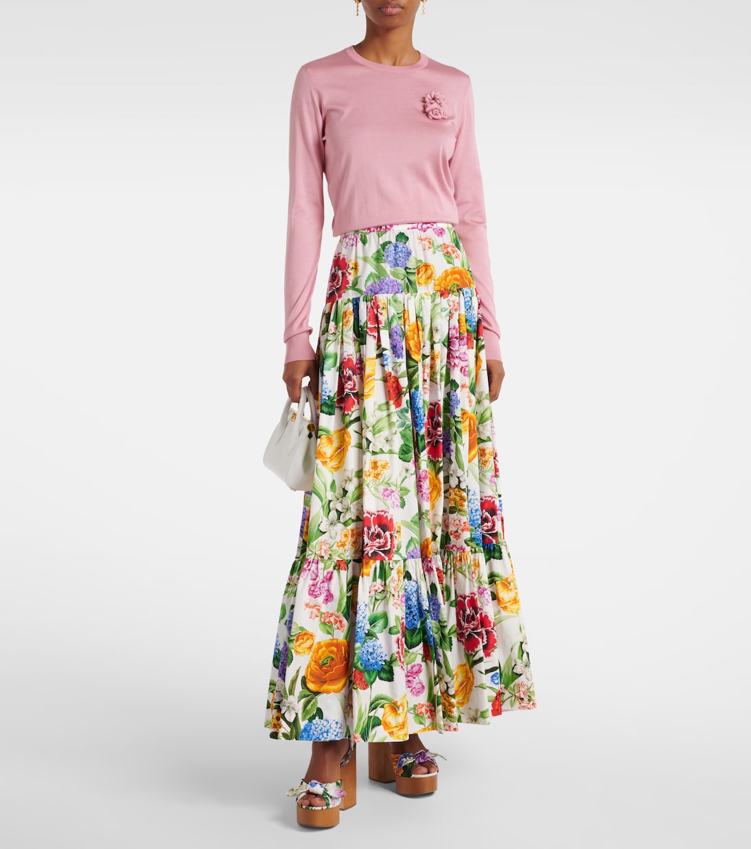 Цветочные жаккардовые сандалии на платформе Dolce&Gabbana, MIX FIORI CRETONNE — фото 3