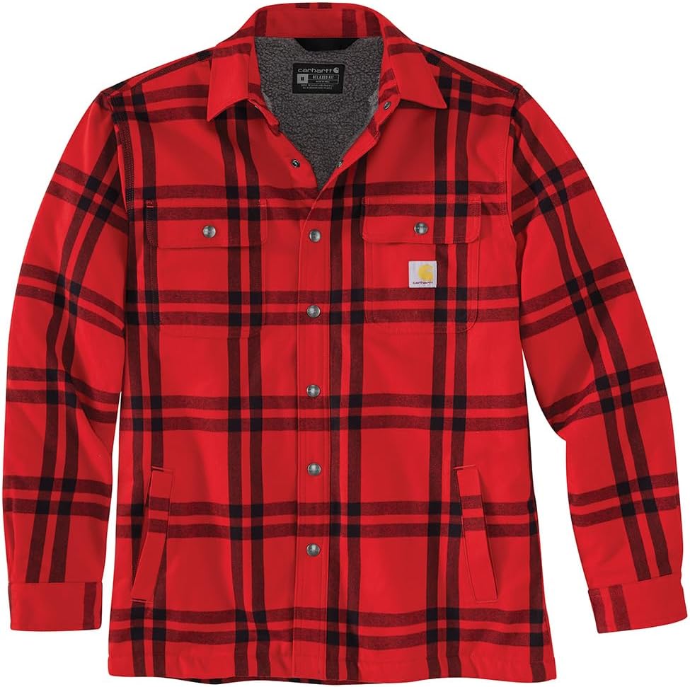 

Carhartt мужская 106354 рубашка-поло Relaxed Fit с подкладкой из флиса Sherpa, Crabapple