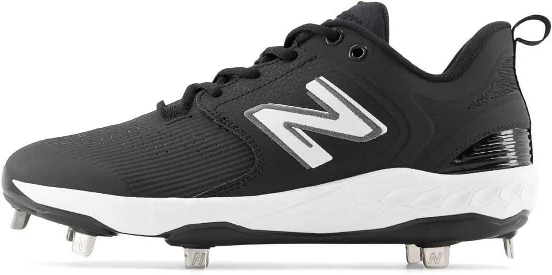 Мужские бейсбольные кроссовки New Balance Fresh Foam X 3000 V6 Metal, Black White Synthetic — фото 4