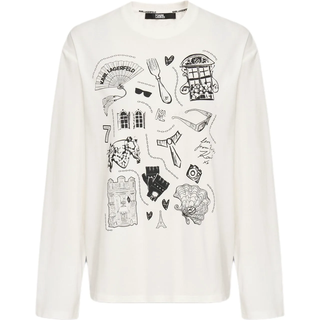 

Футболка KARL LAGERFELD SS26 с удлиненным плечом KARL LAGERFELD / Karl Lagerfeld Jeans, белый