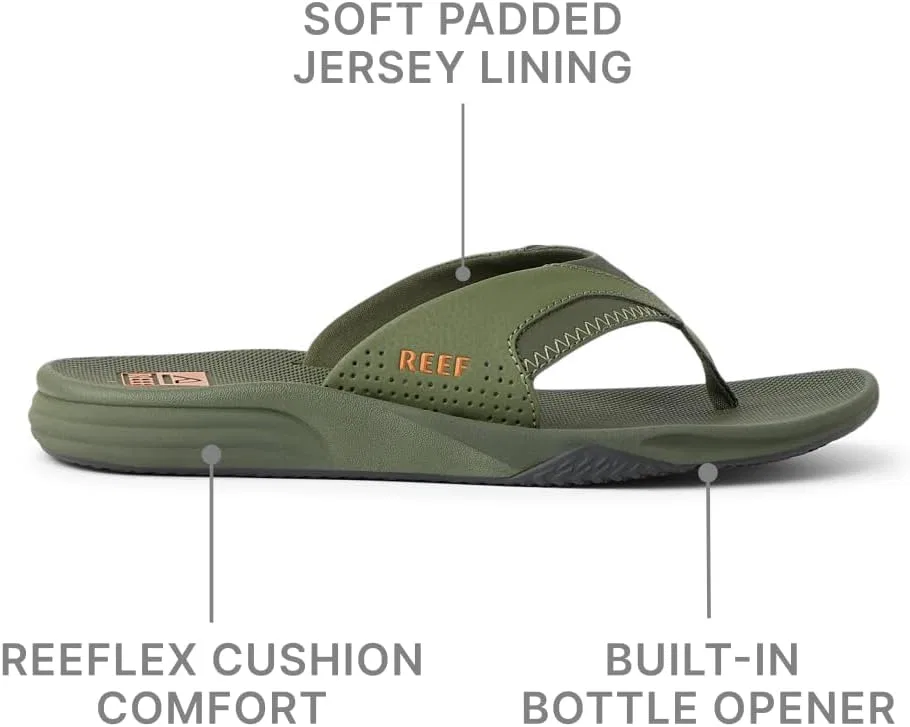 Мужские шлепанцы Reef с подушкой и веерным рисунком, Olive Green — фото 4