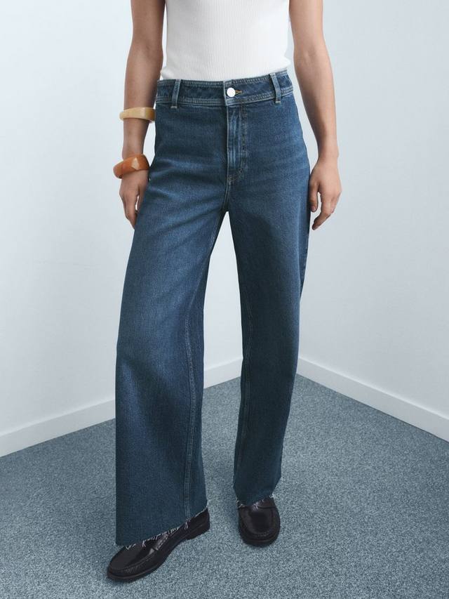 

Джинсы-кюлоты Catherin с высокой посадкой Mango, Navy