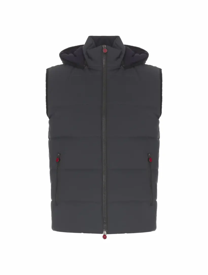

Стеганый жилет с капюшоном Kiton, зелёный