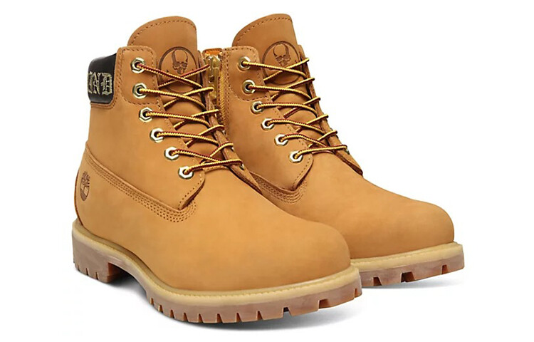 Мужские ботинки Timberland высокие с вышивкой, коричневый — фото 3
