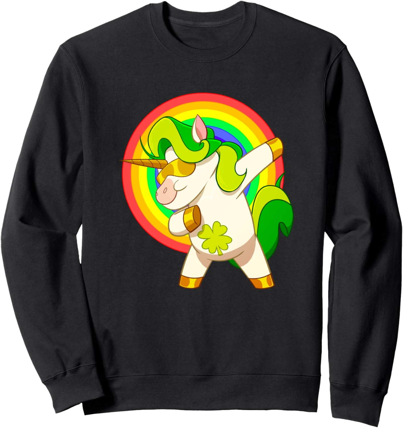 

Толстовка, Девушка, желающая отметить День Святого Патрика, хочет прикрепить к одежде толстовку с изображением единорога и лепрекона Happy St. Patrick'S Day Dabbing Leprechaun Gift, черный