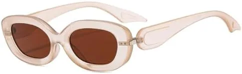 

Популярные модные овальные солнцезащитные очки для женщин в стиле ретро, ​​солнцезащитные очки UV400 для мужчин, голубые/шампань MTZJH, Matte Champagne Tea