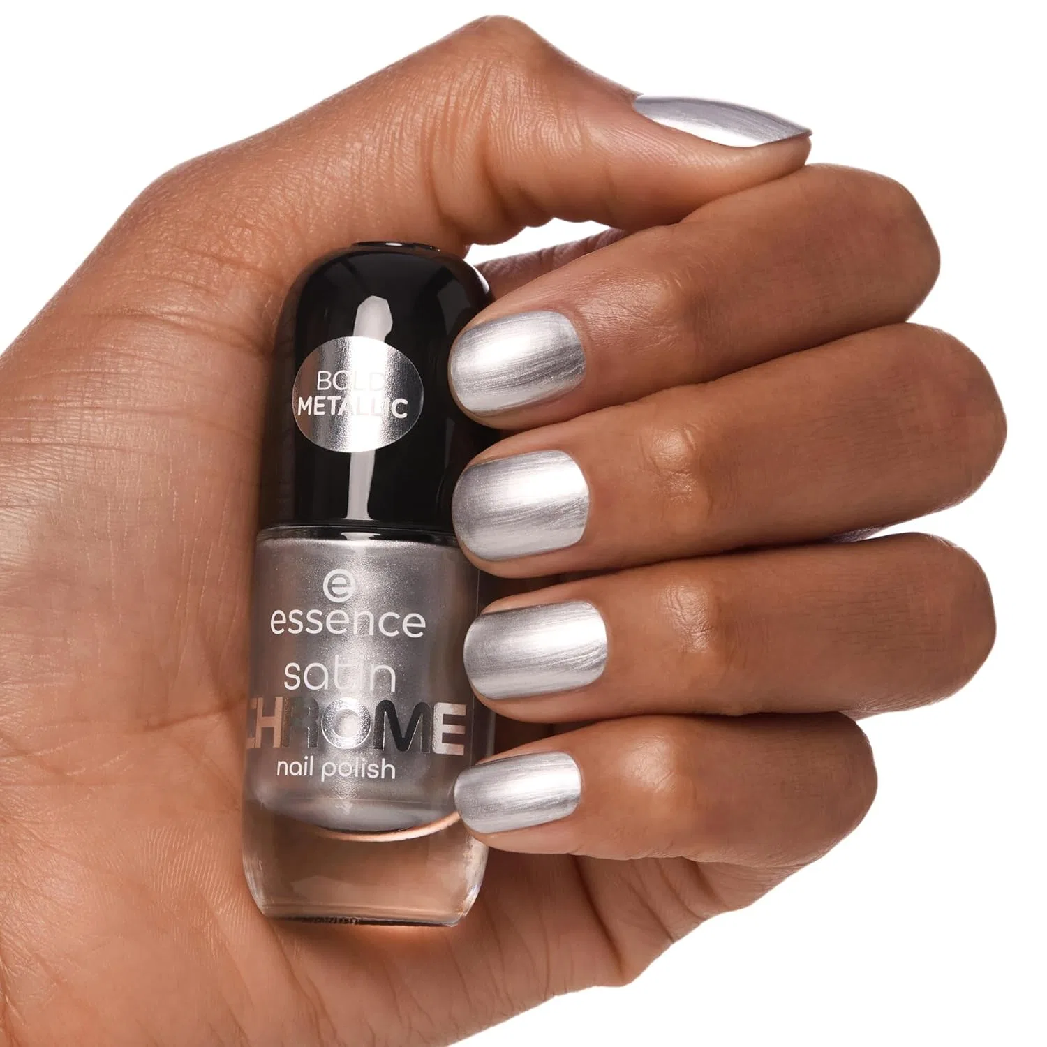 Лак для ногтей essence satin CHROME, № 04, серебристый, 8 мл Essence, 04 Steelgpt — фото 4