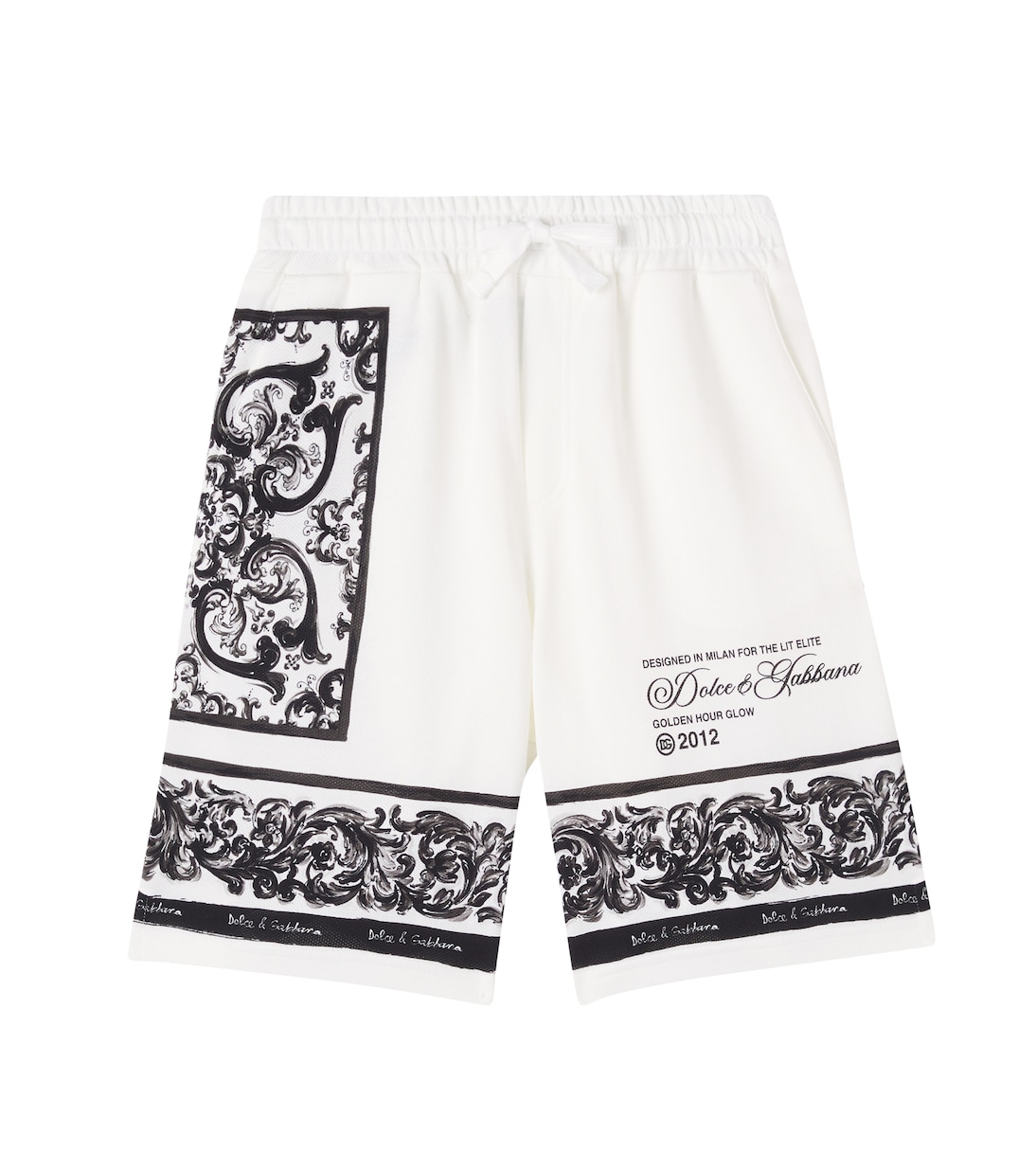 

Маджолика логотип хлопковые пике бермуды Dolce&Gabbana Kids, Maiolica 3L Nero