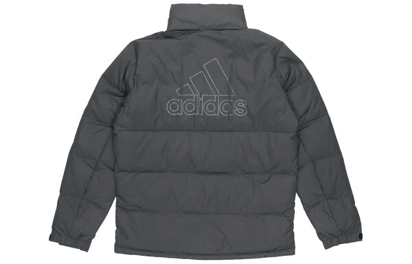 Пуховик adidas Logo Print Casual Warm Sport Down Jacket Male Black, черный — фото 2