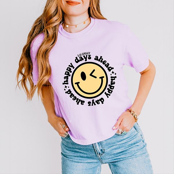 

Футболка SWSmiley happy days ahead smiley face boxy crop top Simply Sage Market, Orchid, Зеленый, Футболка SWSmiley happy days ahead smiley face boxy crop top Simply Sage Market, Orchid