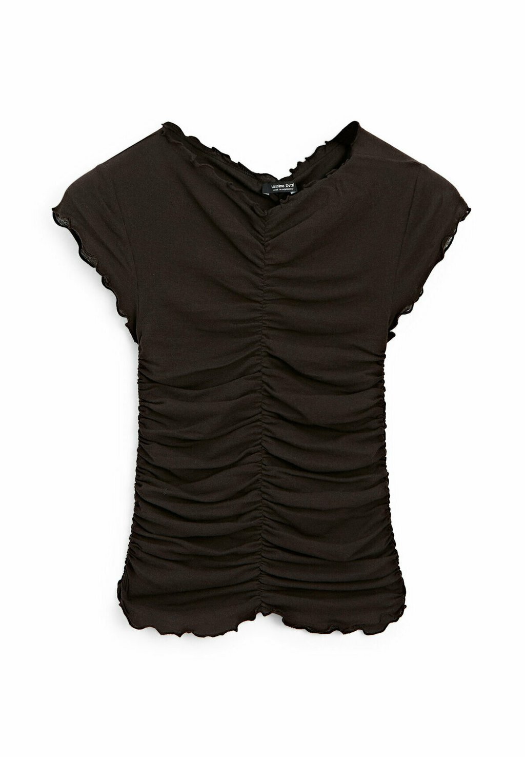 

Блуза WITH GATHERED DETAIL Massimo Dutti, темно-коричневый