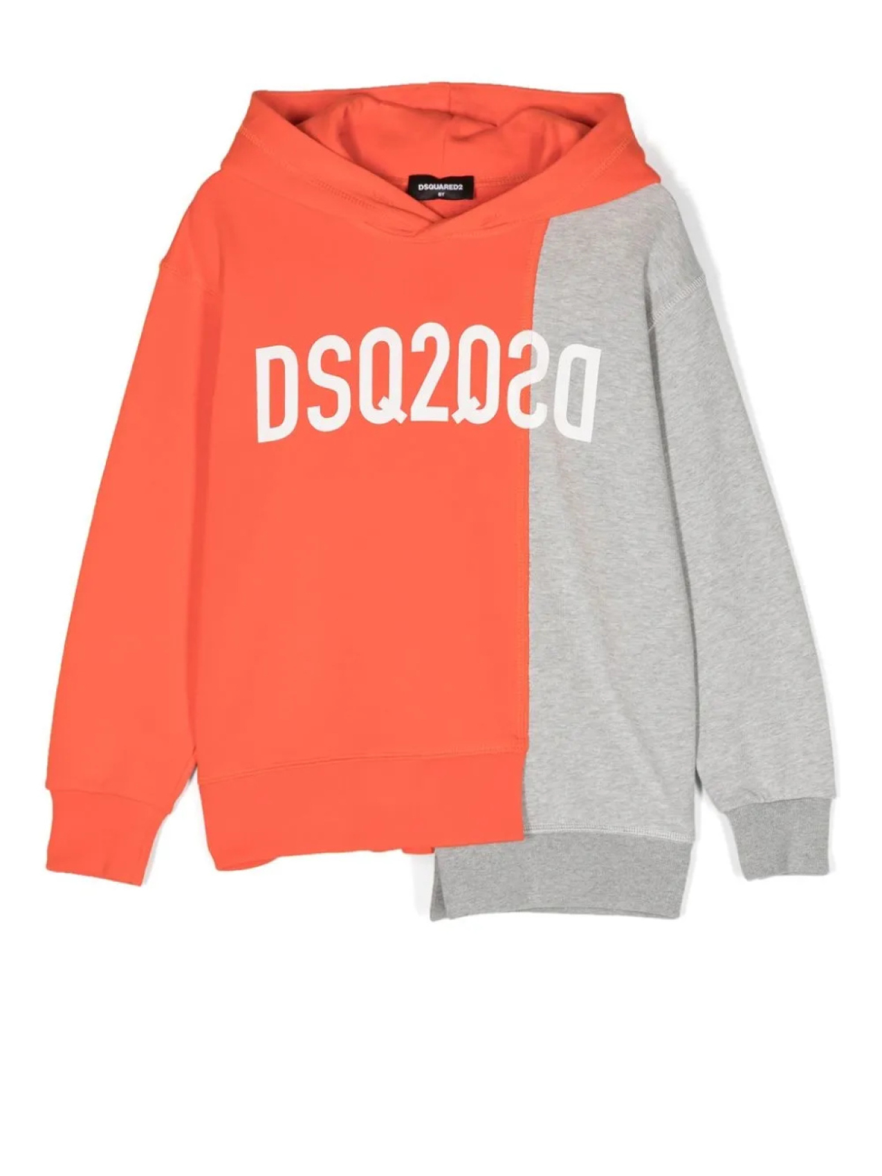 

DSQUARED2 KIDS худи асимметричного кроя с логотипом, оранжевый