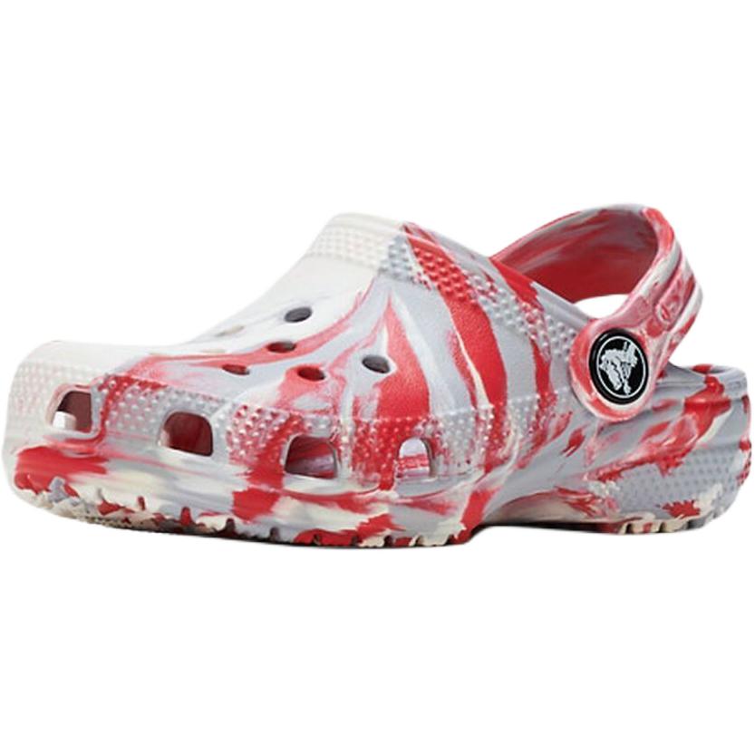 Crocs Классические клоги антискользящие износостойкие низкие детские ботинки white/gray/red для малышей — фото 3