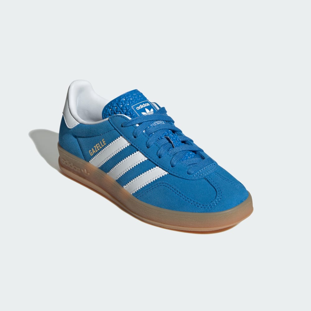 Кроссовки Adidas Gazelle Indoor Shoes Kids, цвет Blue Bird/Cloud White/Gum — фото 4