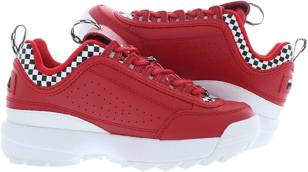 Кроссовки Fila Disruptor II Premium RT Checker для мальчиков, черный/красный — фото 4