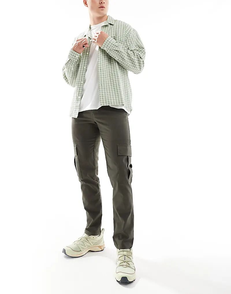 

Узкие брюки-карго ASOS DESIGN цвета темного хаки