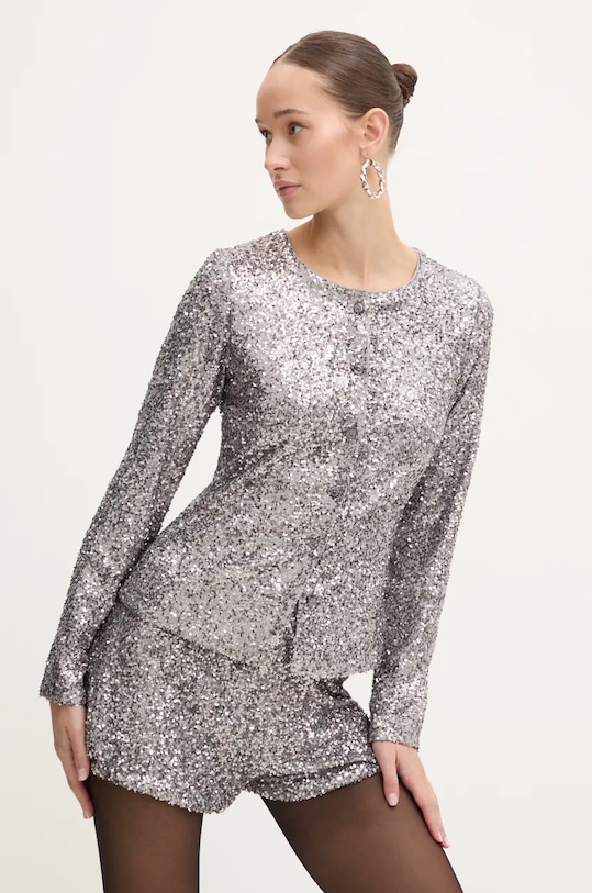 

Кардиган Gunmetal Alexa с пайетками Never Fully Dressed, серебряный