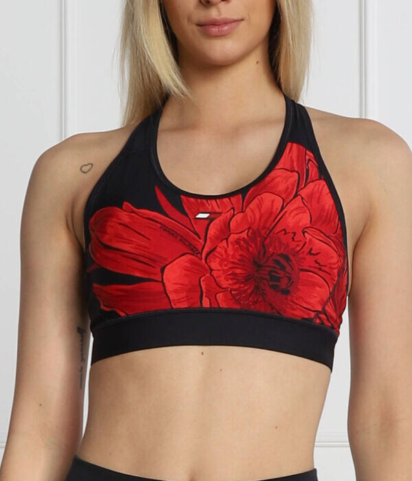 

Бюстгальтер Tommy Sport спортивный с рисунком, красный