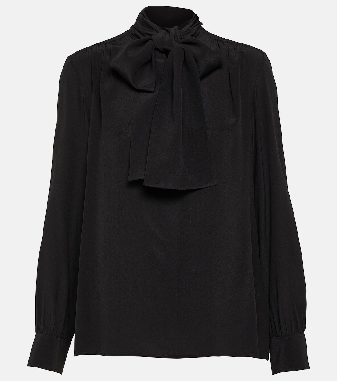 

Шелковая блузка Saint Laurent, черный