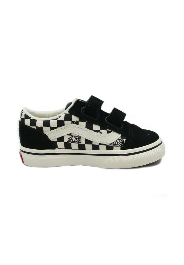 Детские кроссовки в стиле олдскул с геометрическим клетчатым узором Vans, Nero — фото 3