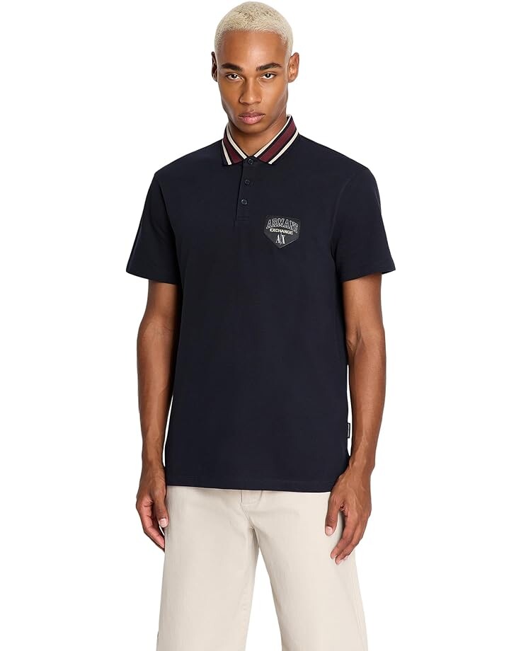 

Поло Armani Exchange Slim Fit Collegiate Logo, темно-синий