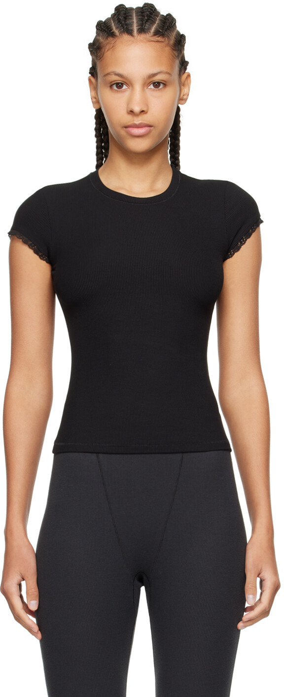 

Футболка KIM Black oft Lounge Lace SKIMS