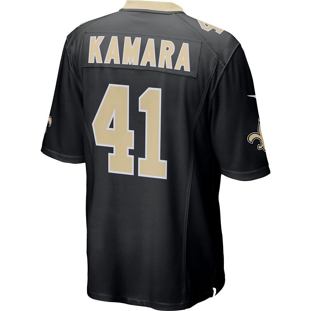 Мужская черная игровая майка Nike Alvin Kamara New Orleans Saints, цвет Snt Black — фото 4