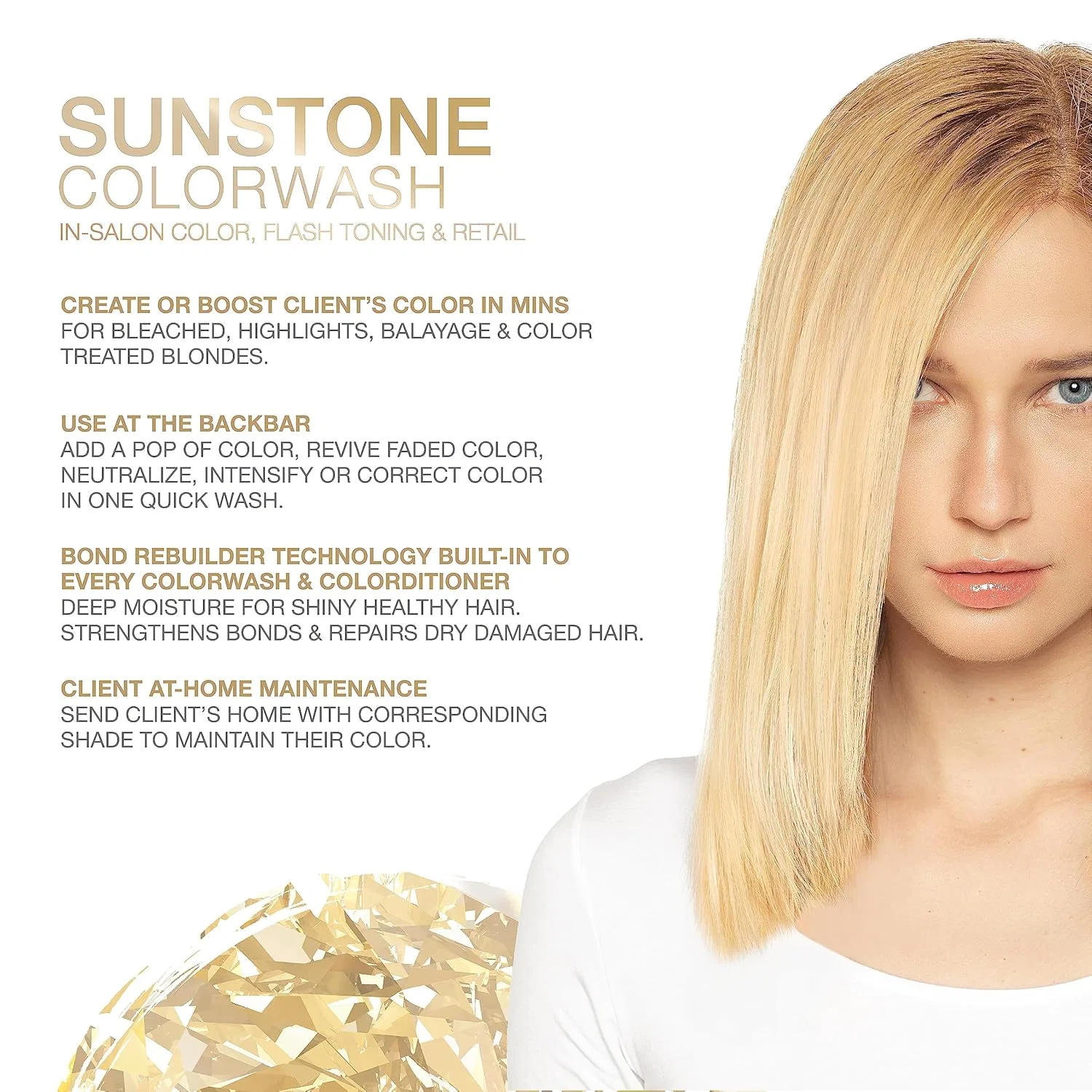 Шампунь-краска для волос «Gem Lites Semi Permanent Colourwash» от Celeb Luxury Celeb Luxury, Blonde Sunstone — фото 2