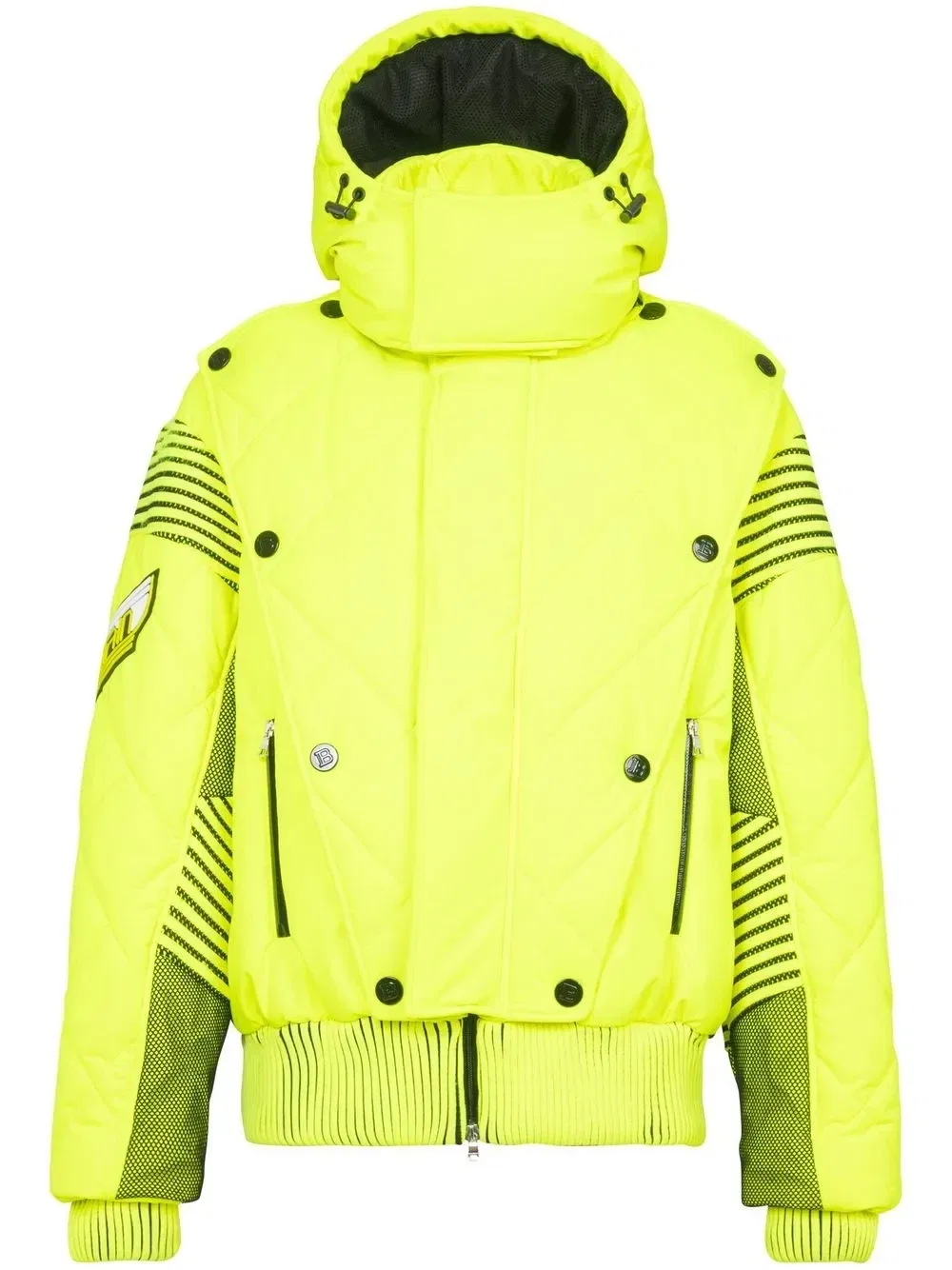Пуховик с капюшоном BALMAIN, зеленый
