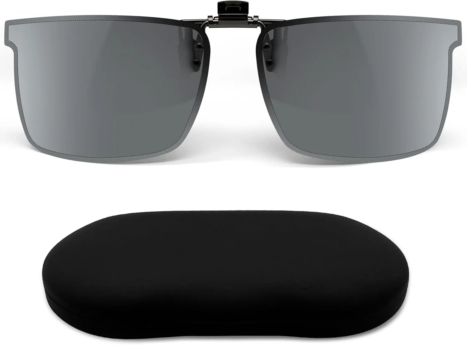 

Поляризованные солнцезащитные очки-клипсы для мужчин и женщин, универсальная посадка поверх очков с диоптриями, в комплекте с футляром LADYPONYCSC, Silver