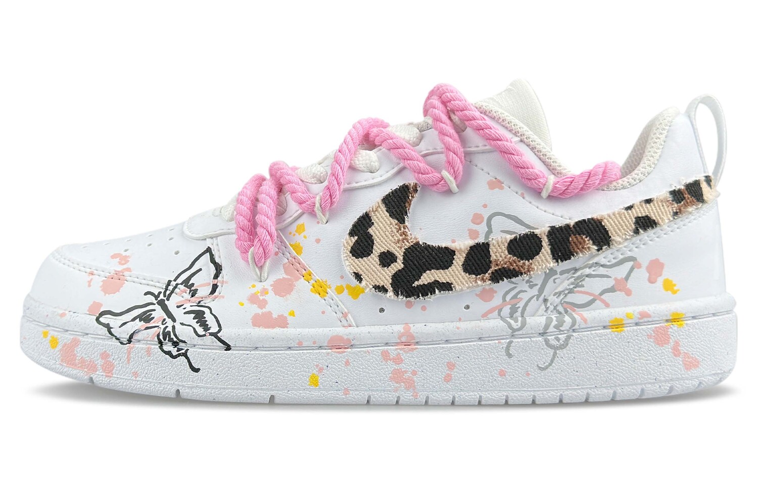 

Кроссовки Nike Court Borough Series Skateboarding Shoes Women's Low-top Pink/white/yellow, слоновая кость, Бежевый, Кроссовки Nike Court Borough Series Skateboarding Shoes Women's Low-top Pink/white/yellow, слоновая кость