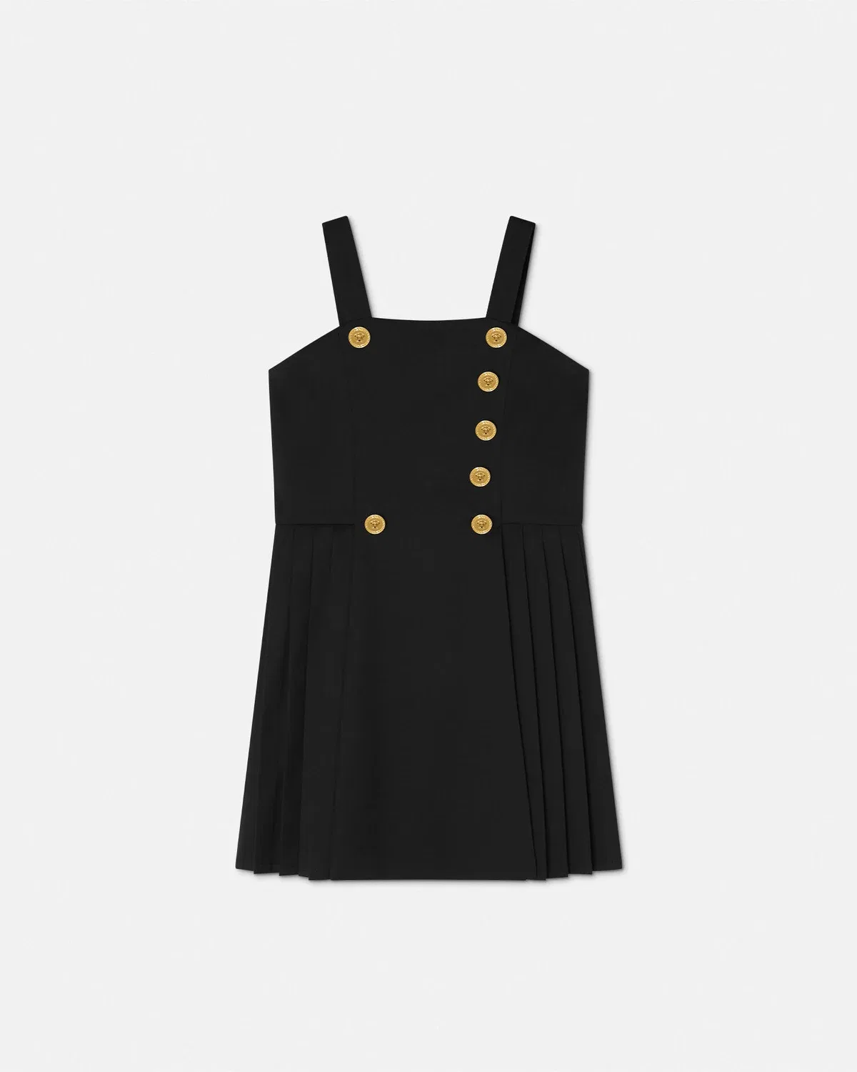 Детское платье из шерстяной смеси с plisировкой Versace, черный