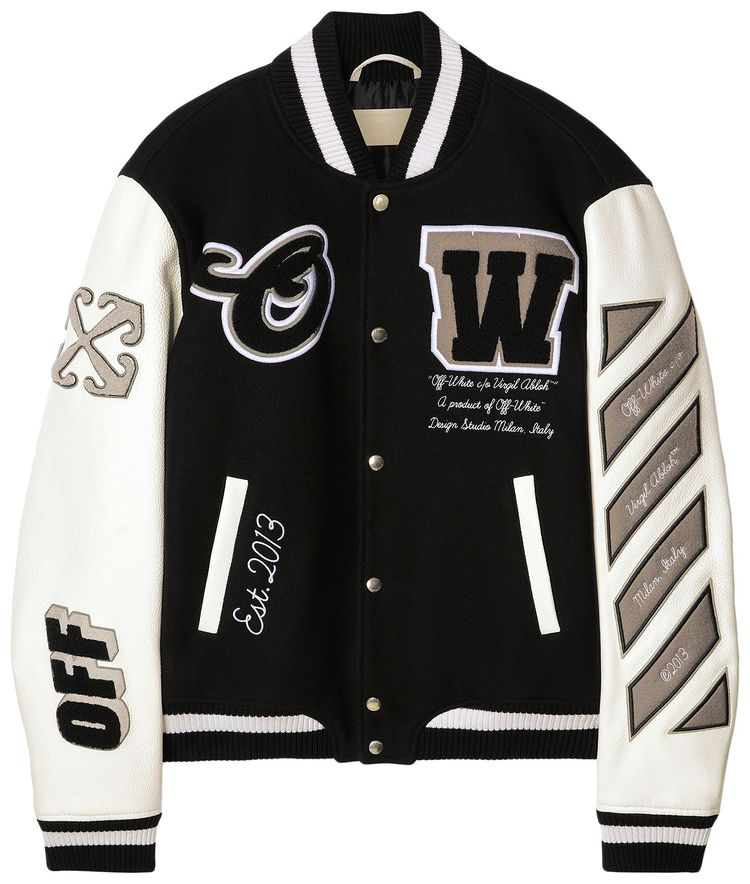 

Куртка Off-White Varsity Jacket 'Black/Black', черный