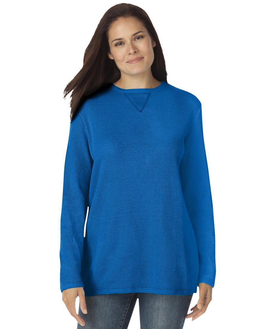 

Термотолстовка Plus Size Within из ультрамягкой вафельной ткани Woman Within, Bright cobalt