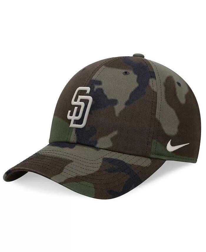 

Мужская регулируемая шапка с камуфляжным принтом San Diego Padres Club Nike, зеленый