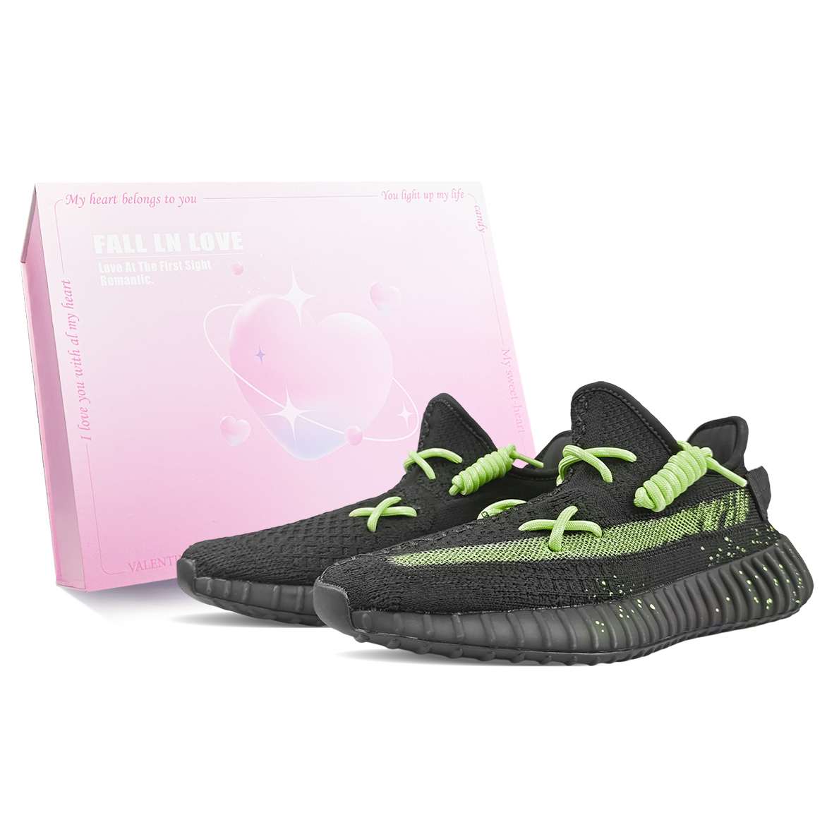 

Adidas Originals Изи Буст 350 V2 устойчивые к истиранию низкие кеды унисекс черно-зеленые, цвет Black Green