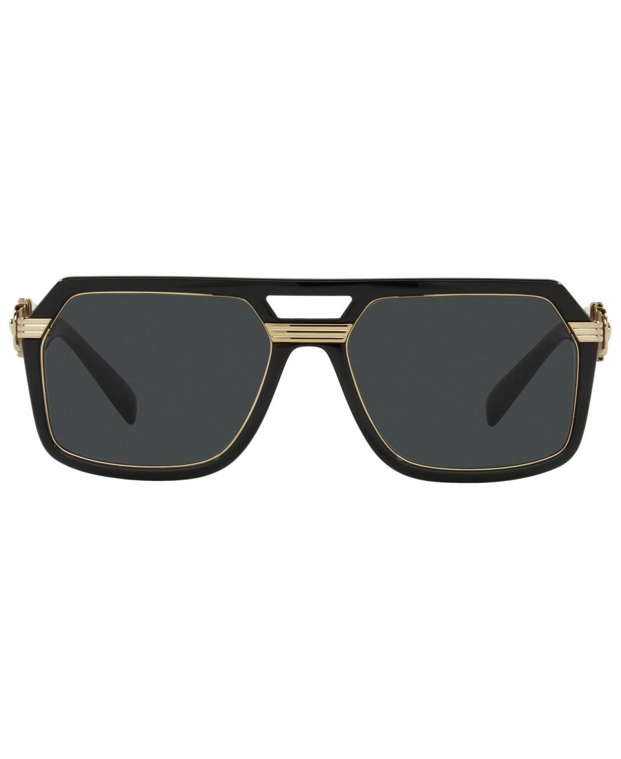Мужские солнцезащитные очки, VE4399 Versace, BLACK/DARK GREY — фото 2