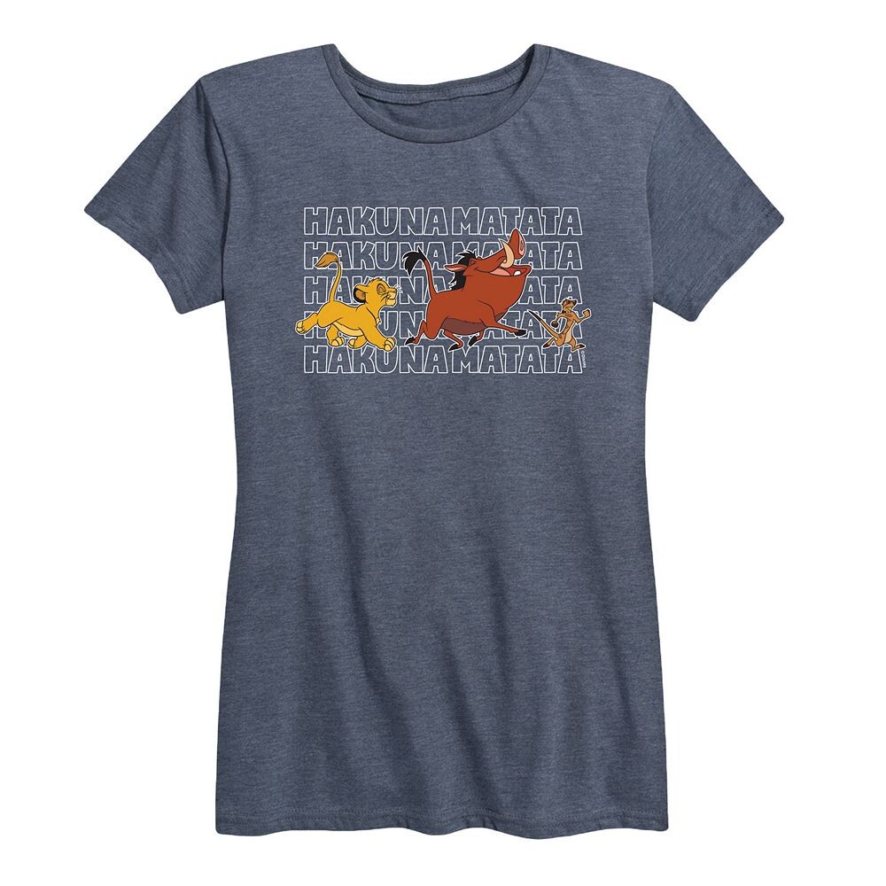 

Женская футболка с рисунком Hakuna Matata Disney's Lion King, цвет Heather Blue